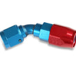 Load image into Gallery viewer, Earl's Performance Earl's 45 Degree Swivel-Seal® Hose End -8 AN - Red/Blue - Clamshell Package 804608ERLP