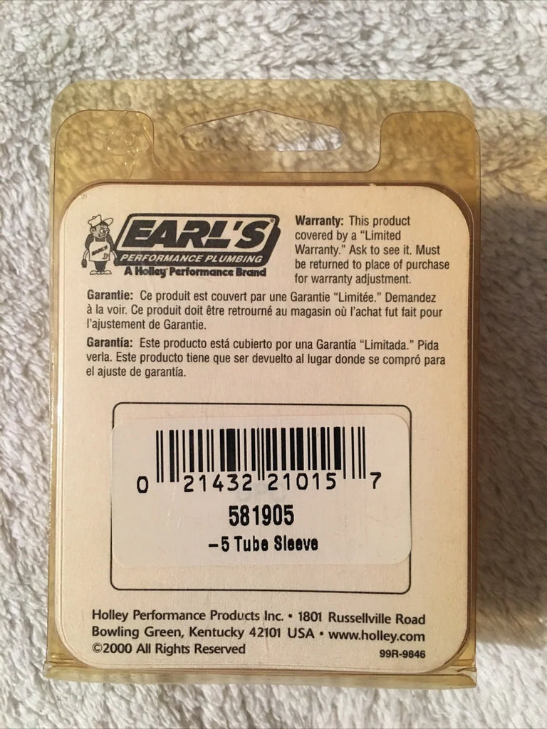 Earl's Performance Earl's -5 Aluminum Tube Sleeve 581905ERL - Side View