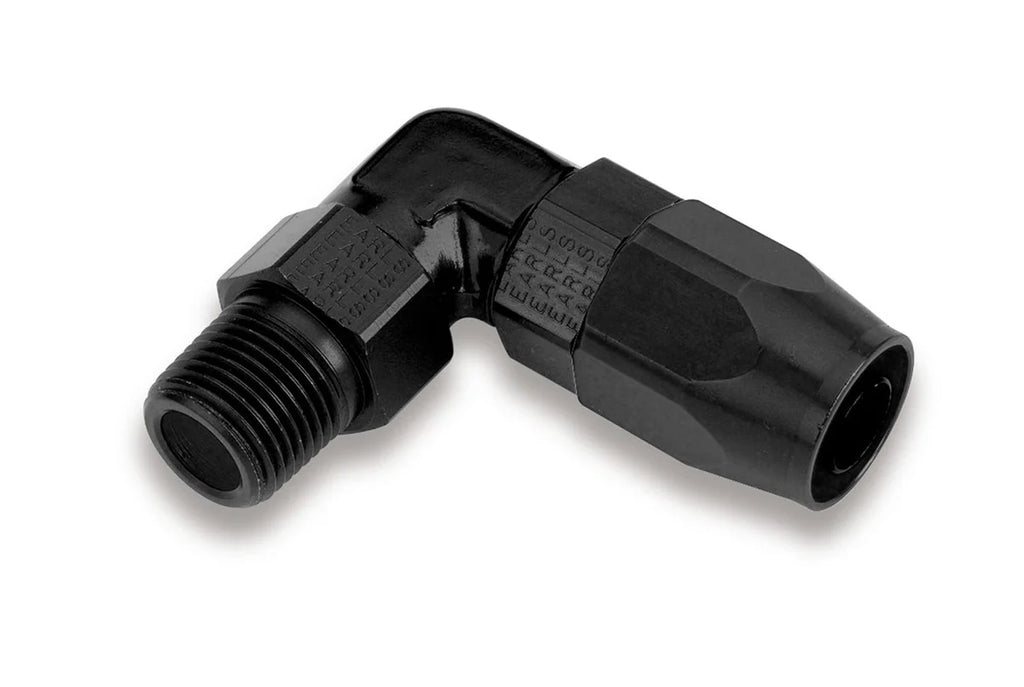 Earl's Performance Earls 90 Degree Swivel-Seal® Hose End -1/4" NPT Male to -6 Hose - Black AT829006ERL