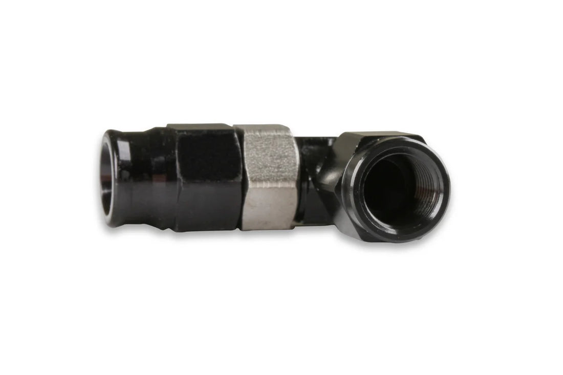 Earl's Performance Earl's Adj. Low Profile 90 Degree Speed-Seal Hose End, -3 Hose Size, 3 Nut Size AT609033ERL - Back View