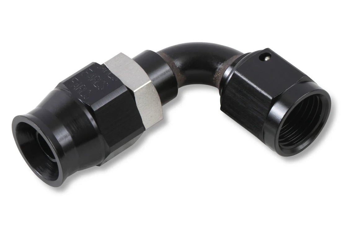 Earl's Performance Earl's Adj. Tube 90 Degree Speed-Seal Hose End, -3 Hose Size, 3 Nut Size AT609233ERL - Side View
