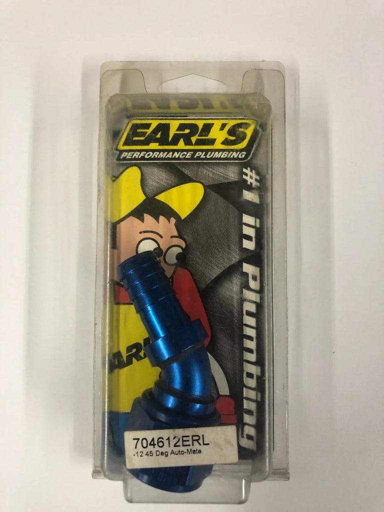 Earl's Performance Earl's Auto-Crimp Hose End - 45 Degree - Size -12 - Blue 704612ERL