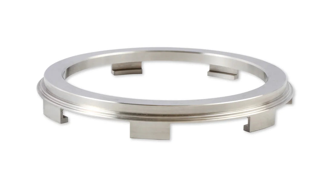 Earl's Performance Earl's Late Model USCAR Fuel Pump Module Mounting Ring - Stainless Steel 166022ERL - Back View