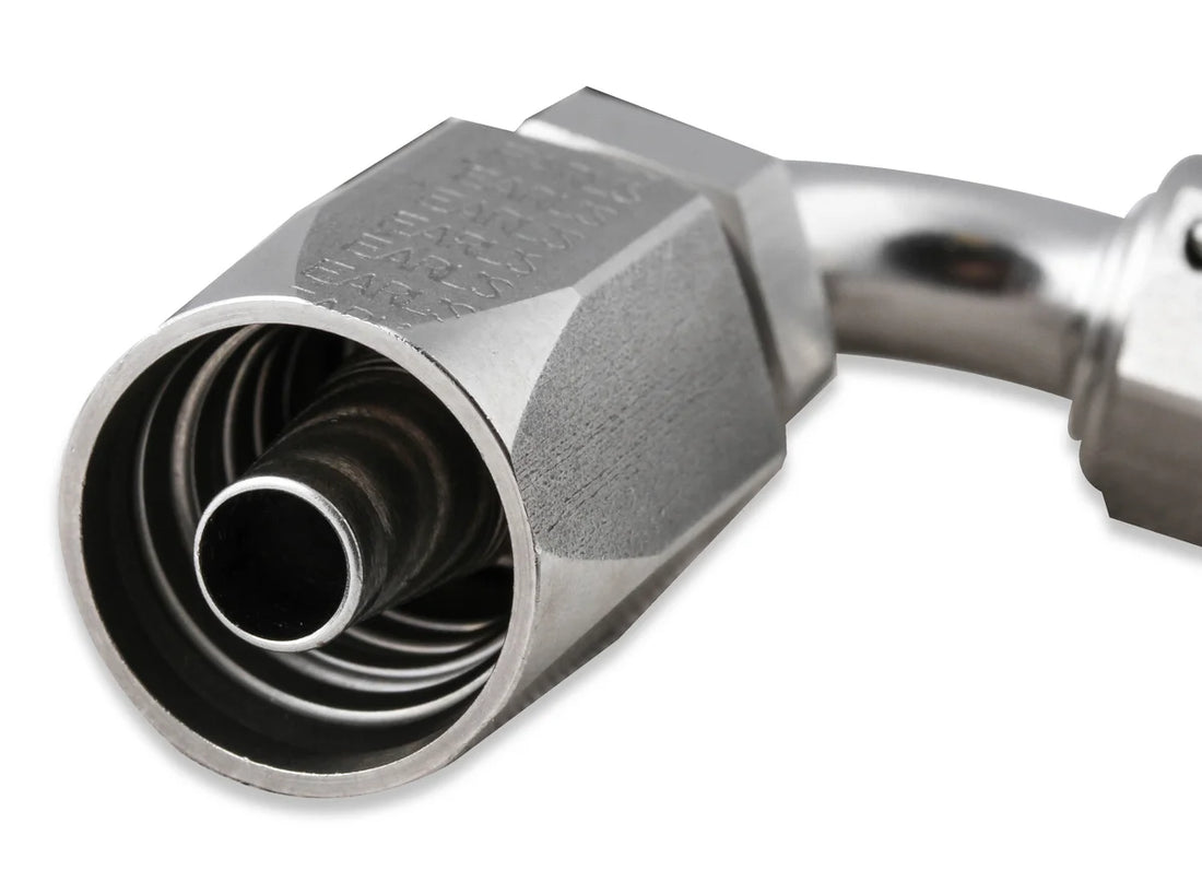 Earl's Performance Earls Power Steering Hose End - 120 Degree -6 AN - Stainless Steel SS131206ERL - Detail View