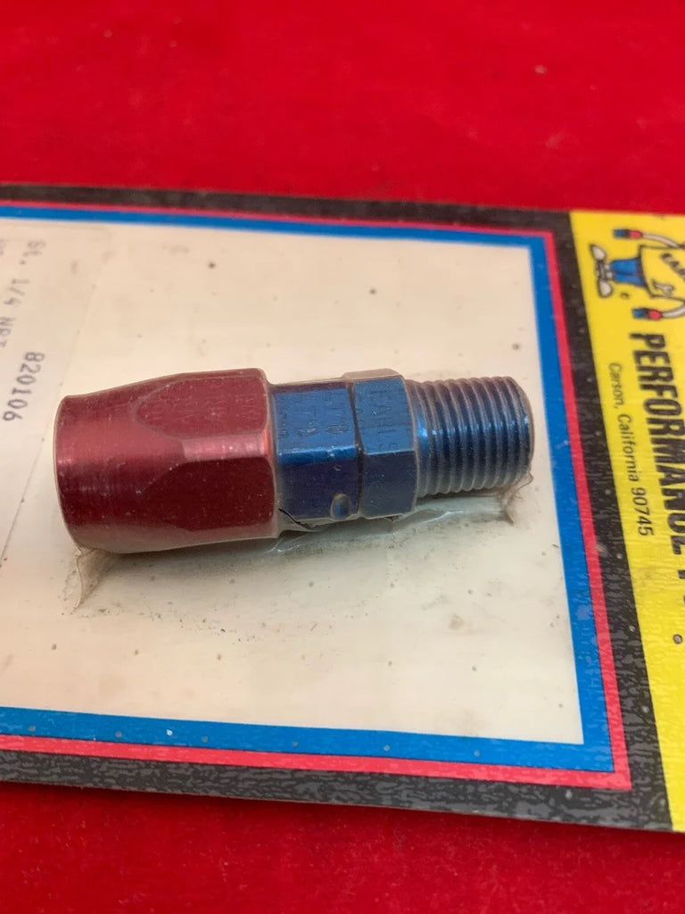 Earl's Performance Earls Straight Swivel-Seal® Hose End -1/4" NPT Male to -6 Hose - Red/Blue 820106ERL - Back View