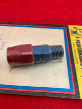 Load image into Gallery viewer, Earl's Performance Earls Straight Swivel-Seal® Hose End -1/4" NPT Male to -6 Hose - Red/Blue 820106ERL - Back View