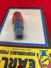 Load image into Gallery viewer, Earl's Performance Earls Straight Swivel-Seal® Hose End -1/4" NPT Male to -6 Hose - Red/Blue 820106ERL - Installation View