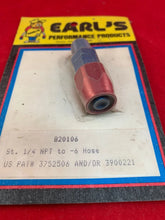 Load image into Gallery viewer, Earl's Performance Earls Straight Swivel-Seal® Hose End -1/4" NPT Male to -6 Hose - Red/Blue 820106ERL - Additional View 5