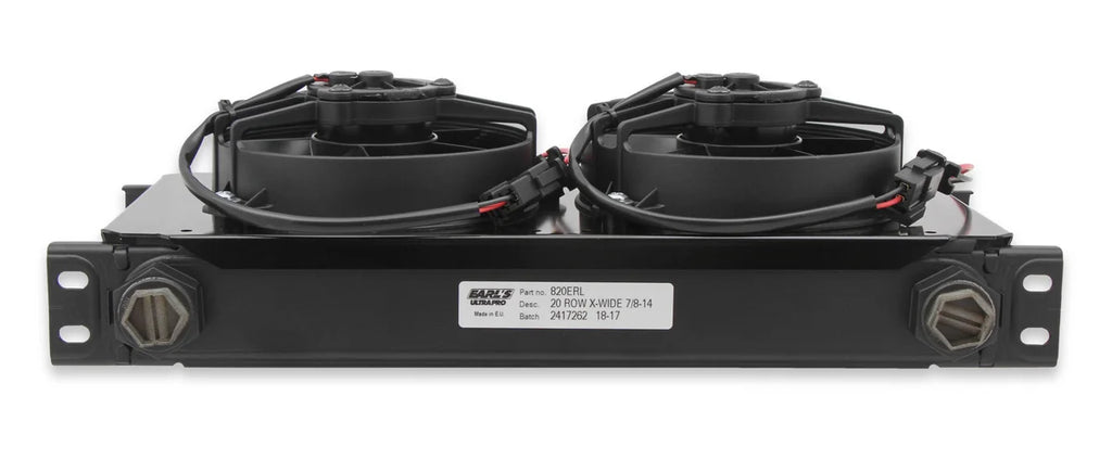Earl's Performance Earl's UltraPro Oil Cooler w/ Dual Fan Pack - 20 Rows - Extra-Wide Cooler FP820ERL - Additional View 7