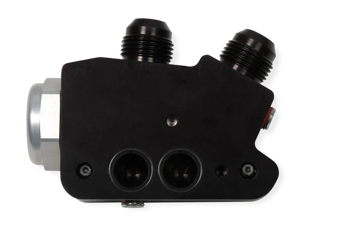 Earl's Performance Gen V LT Side Mount Oil Cooler Adapter w/180 Degree Thermostat 1129ERL - Installation View