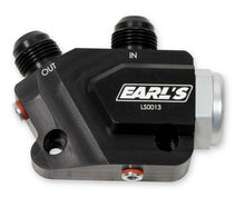 Load image into Gallery viewer, Earl's Performance LS Side Mount Oil Cooler Adapter w/ 212 degree thermostat LS0013ERL - Main Product View