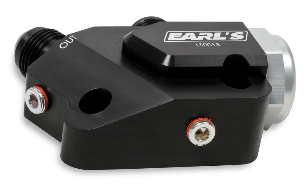 Earl's Performance LS Side Mount Oil Cooler Adapter w/ 212 degree thermostat LS0013ERL - Additional View 5