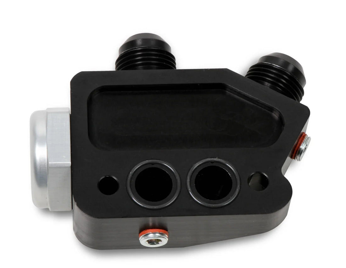 Earl's Performance LS Side Mount Oil Cooler Adapter w/ 212 degree thermostat LS0013ERL - Additional View 6