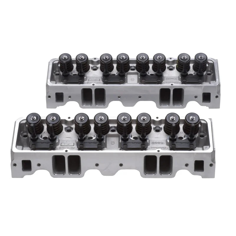 Edelbrock 1Pr Cyl Head E-210 SBC 64cc Perf RPM (Complete Pair) - Side View