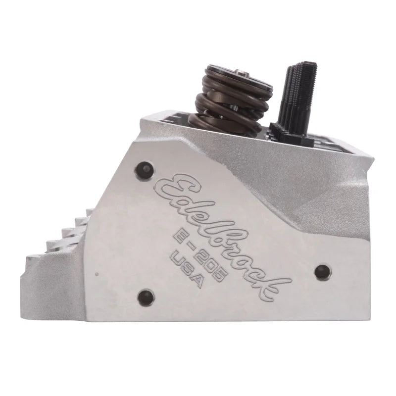 Edelbrock 1Pr SBF Cyl Head E-205 2 08 Intake Complete Assembled w/ Springs - Back View