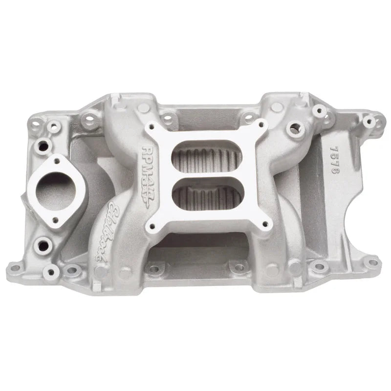 Edelbrock 340-360 Chry RPM Air-Gap Manifold - Side View