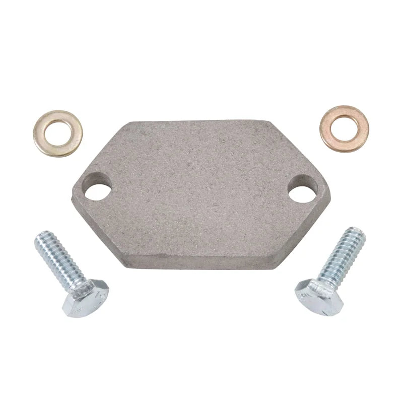 Edelbrock 351-M Choke Block Off - Side View