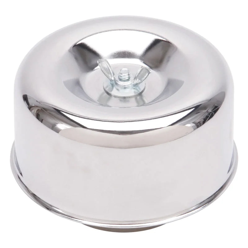 Edelbrock Air Cleaner 94 Series Round Steel Top 4 65In Dia X 3 125In 2 63In ID Raised Base Chrome - Additional View 7