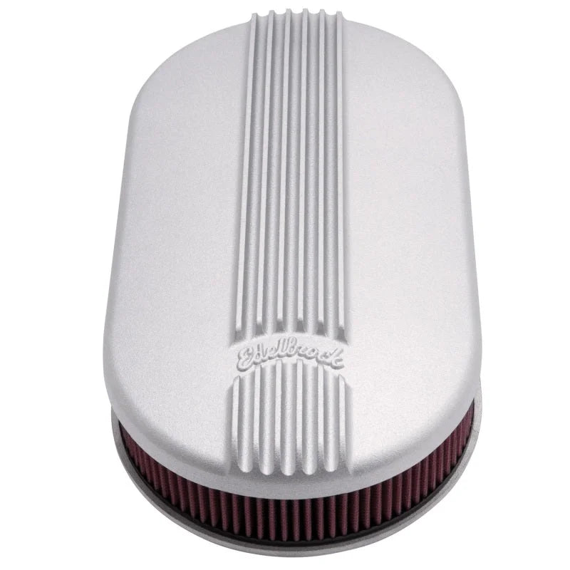Edelbrock Air Cleaner Classic Series Oval Aluminum 17 5In X 9 35In X 4 45In Dual Carburetor - Additional View 7