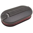 Load image into Gallery viewer, Edelbrock Air Cleaner Classic Series Oval Aluminum 17 5In X 9 35In X 4 45In Dual Carburetor Black - Side View