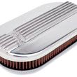 Load image into Gallery viewer, Edelbrock Air Cleaner Classic Series Oval Aluminum Top Cloth Element 17 5In X 9 35In X 3 9In - Main Product View