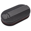Load image into Gallery viewer, Edelbrock Air Cleaner Classic Series Oval Aluminum Top Cloth Element 17 5In X 9 35In X 3 9In Black - Main Product View