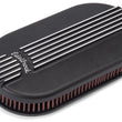 Load image into Gallery viewer, Edelbrock Air Cleaner Classic Series Oval Aluminum Top Cloth Element 17 5In X 9 35In X 3 9In Black - Side View