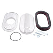 Load image into Gallery viewer, Edelbrock Air Cleaner Classic Series Oval Aluminum Top Cloth Element 17 5In X 9 35In X 3 9In Satin - Back View