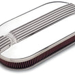 Load image into Gallery viewer, Edelbrock Air Cleaner Classic Series Oval Aluminum Top Dual Carburetor Polished - Side View