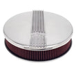 Load image into Gallery viewer, Edelbrock Air Cleaner Classic Series Round Aluminum Top Cloth Element 14In Dia X 3 9In Polished - Side View