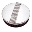 Load image into Gallery viewer, Edelbrock Air Cleaner Classic Series Round Aluminum Top Cloth Element 14In Dia X 3 9In Polished - Back View
