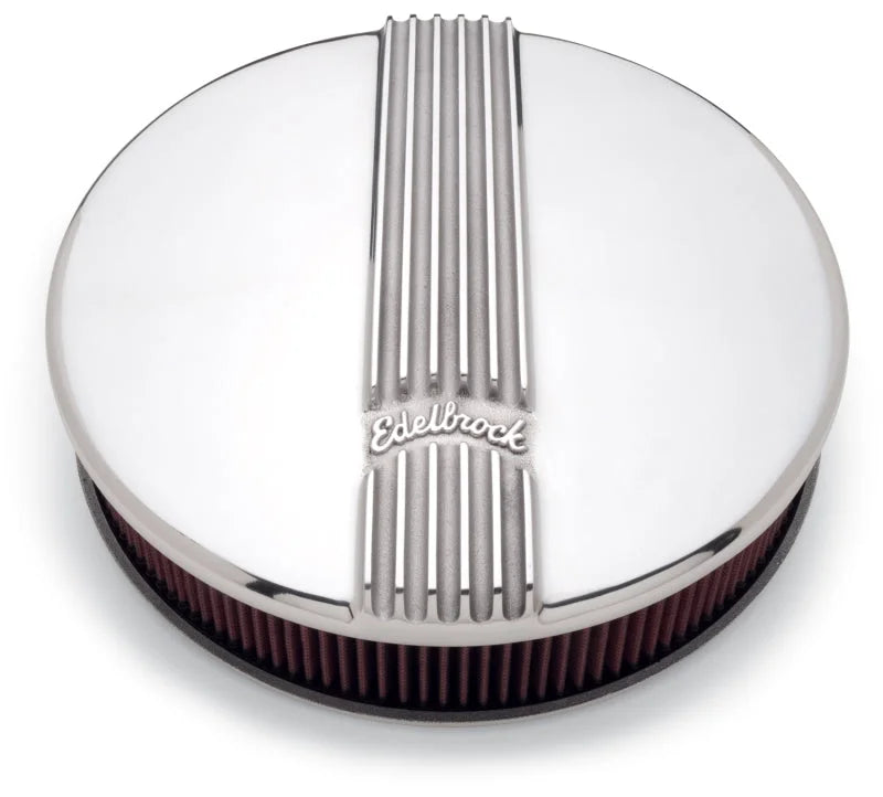 Edelbrock Air Cleaner Classic Series Round Aluminum Top Cloth Element 14In Dia X 3 9In Polished - Additional View 6