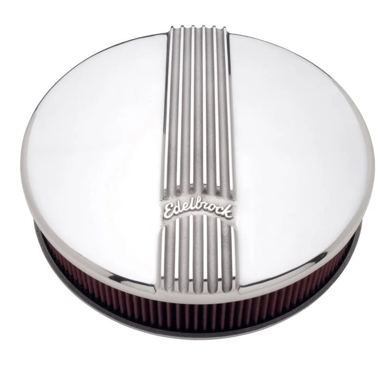 Edelbrock Air Cleaner Classic Series Round Aluminum Top Cloth Element 14In Dia X 3 9In Polished - Additional View 7