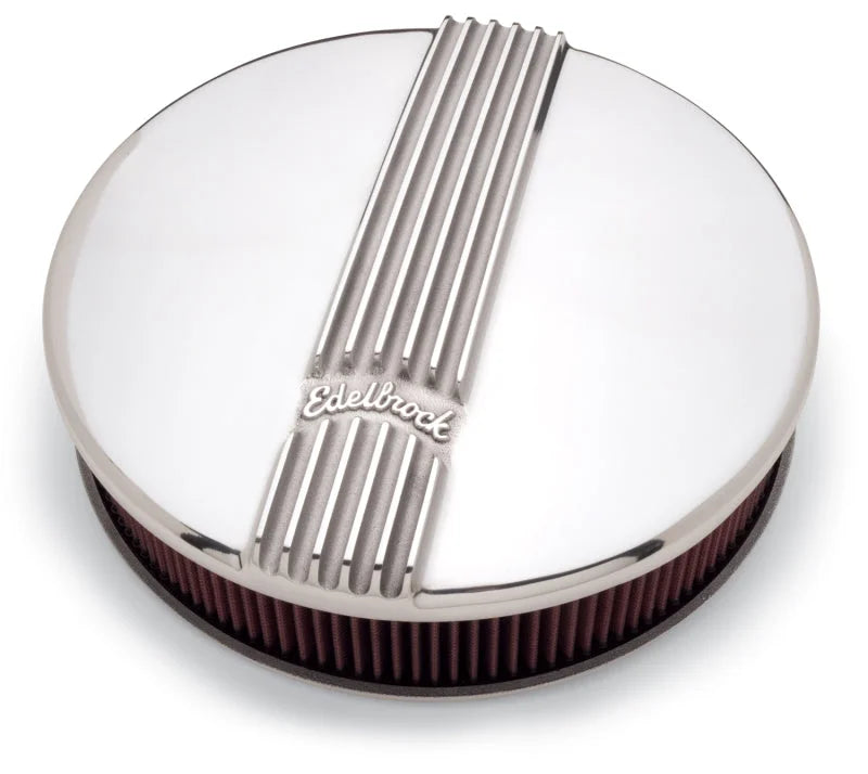 Edelbrock Air Cleaner Classic Series Round Aluminum Top Cloth Element 14In Dia X 3 9In Polished - Additional View 8