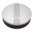 Load image into Gallery viewer, Edelbrock Air Cleaner Classic Series Round Aluminum Top Cloth Element 14In Dia X 3 9In Satin - Main Product View