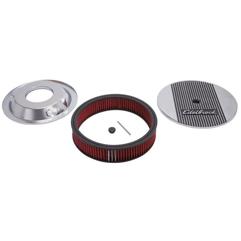 Edelbrock Air Cleaner Elite II 14In Diameter w/ 3In Element Standard Height Polished - Main Product View