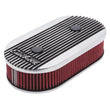 Load image into Gallery viewer, Edelbrock Air Cleaner Elite II Oval Dual-Quad Carbs 2 5In Red Element Polished - Side View
