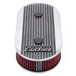 Load image into Gallery viewer, Edelbrock Air Cleaner Elite II Oval Dual-Quad Carbs 2 5In Red Element Polished - Additional View 5