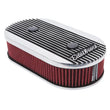 Load image into Gallery viewer, Edelbrock Air Cleaner Elite II Oval Dual-Quad Carbs 2 5In Red Element Polished - Additional View 6