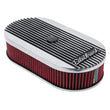 Load image into Gallery viewer, Edelbrock Air Cleaner Elite II Oval Single 4-Bbl Carb 2 5In Red Element Polished - Back View