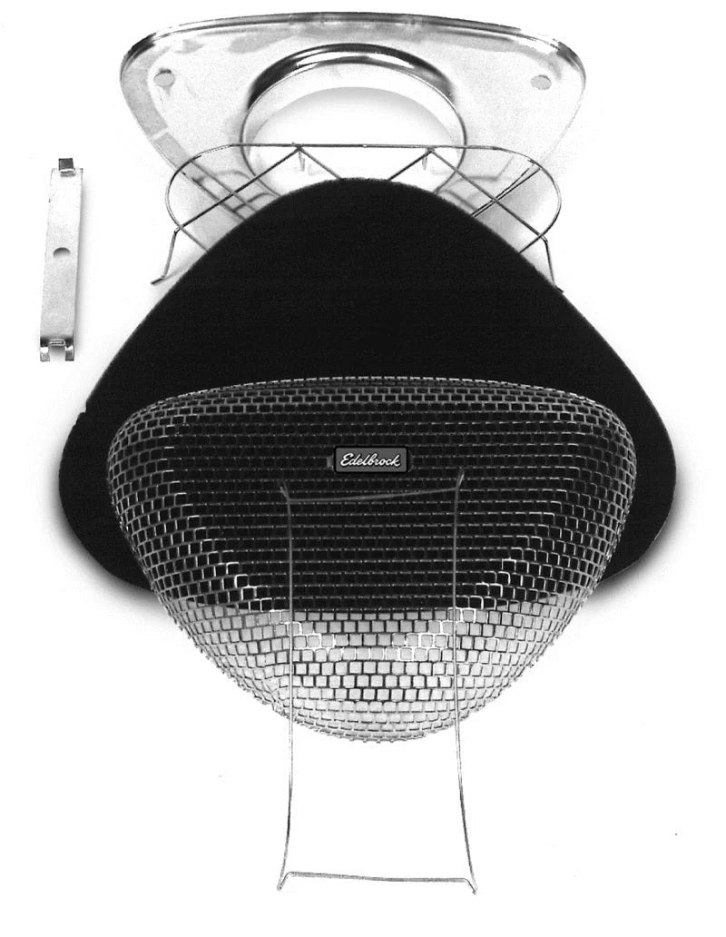 Edelbrock Air Cleaner Pro-Flo 1000 Series Triangular Steel Top 11 375In X 8 375In X 3In Chrome - Additional View 6