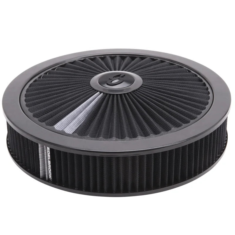 Edelbrock Air Cleaner Pro-Flo High-Flow Series Round Filtered Top 14In Dia X 3 125In Dropped Base - Side View