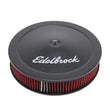 Load image into Gallery viewer, Edelbrock Air Cleaner Pro-Flo Series Round 14 In Diameter Cloth Element 3/8In Dropped Base Black - Main Product View
