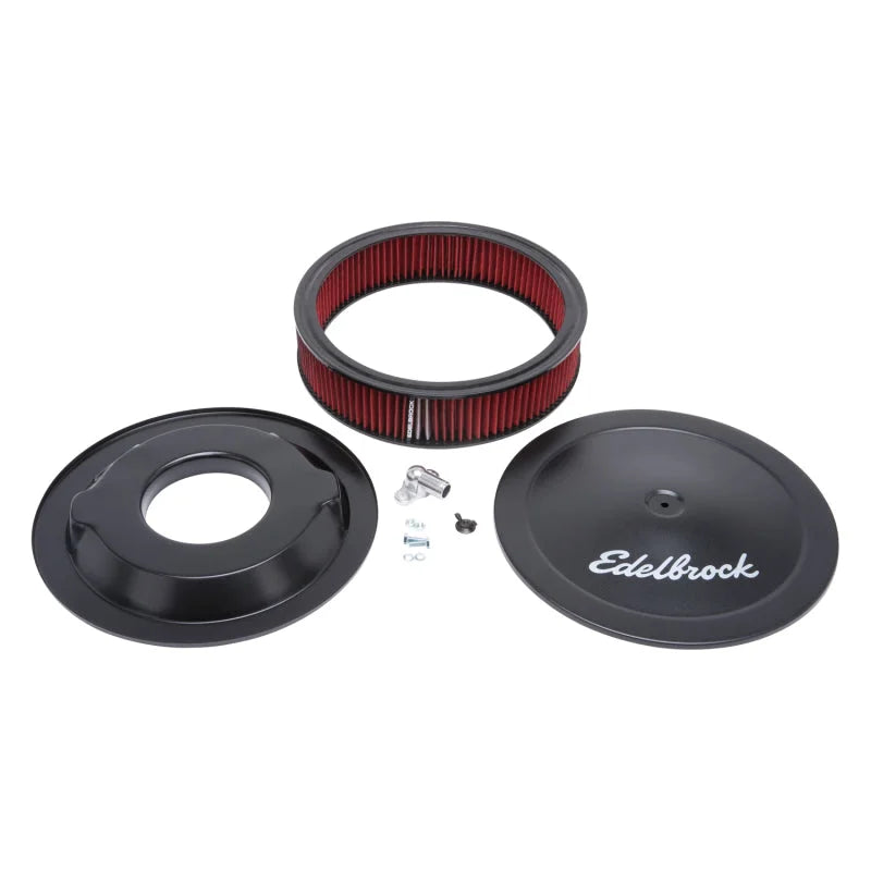Edelbrock Air Cleaner Pro-Flo Series Round 14 In Diameter Cloth Element 3/8In Dropped Base Black - Additional View 6