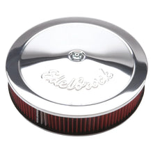 Load image into Gallery viewer, Edelbrock Air Cleaner Pro-Flo Series Round 14 In Diameter Cloth Element 3/8In Dropped Base Chrome - Main Product View