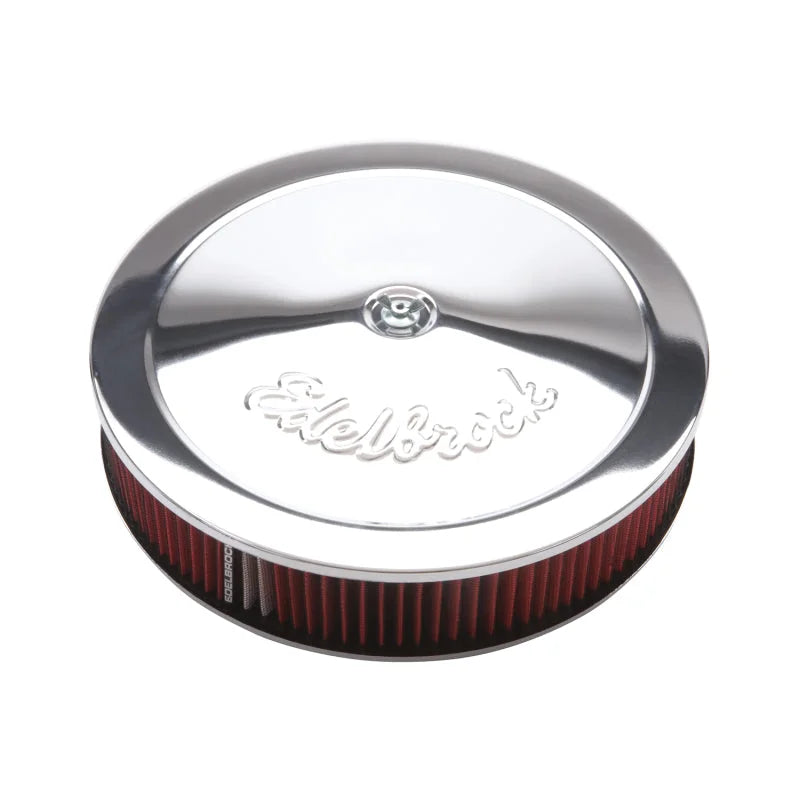 Edelbrock Air Cleaner Pro-Flo Series Round 14 In Diameter Cloth Element Chrome - Main Product View