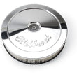 Load image into Gallery viewer, Edelbrock Air Cleaner Pro-Flo Series Round Steel Top Paper Element 10In Dia X 3.5In Chrome - Side View