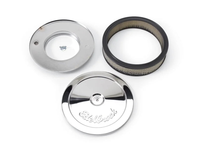 Edelbrock Air Cleaner Pro-Flo Series Round Steel Top Paper Element 10In Dia X 3.5In Chrome - Additional View 6