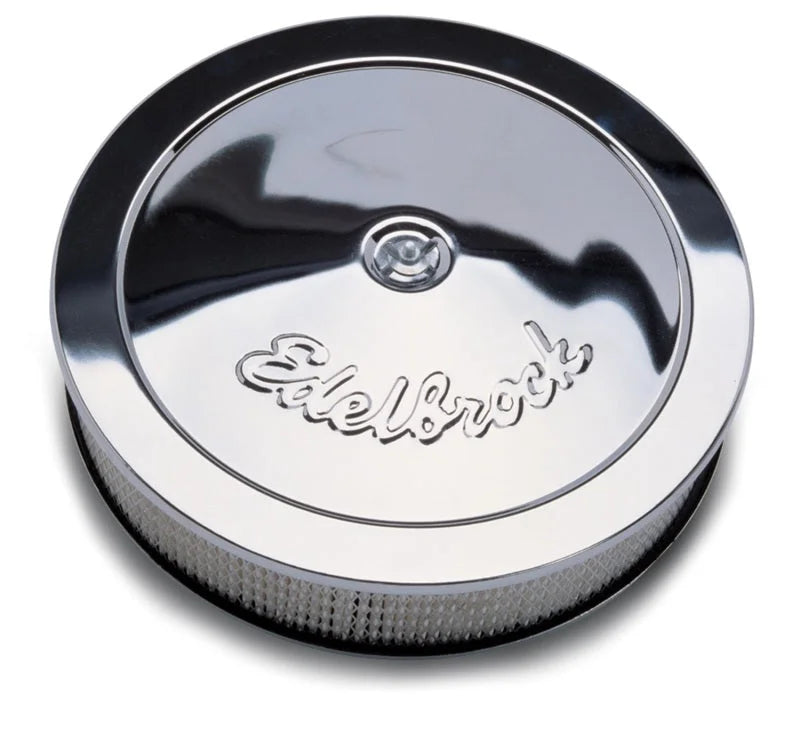 Edelbrock Air Cleaner Pro-Flo Series Round Steel Top Paper Element 14In Dia X 3.75In Dropped Base fits 1980-1989 Buick / C...