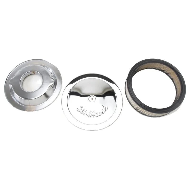 Edelbrock Air Cleaner Pro-Flo Series Round Steel Top Paper Element 14In Dia X 3.75In Dropped Base fits 1980-1989 Buick / C...